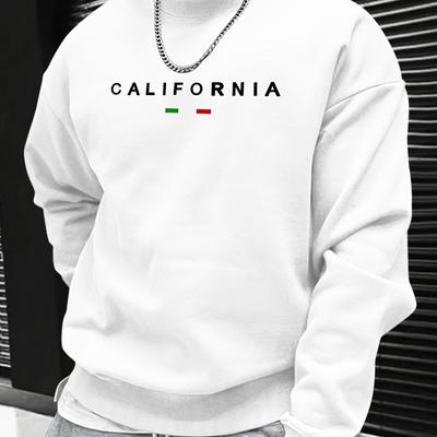 Slim Fit Crew Neck Sweatshirt, Stretch Fabric, Solid White, Wrinkle-Resistant