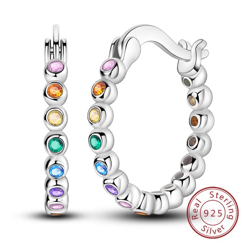 925 Silver Earrings Starry Pearl Devil Eye Simple Drop Stud Hoop Earrings for Women Girl Fashion Jewery Accessories