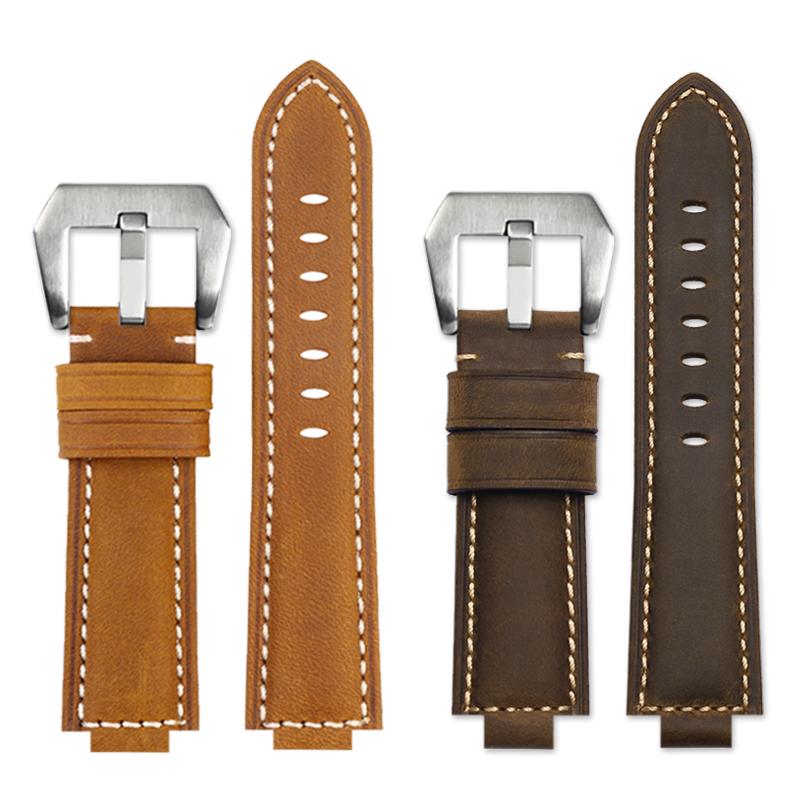 Genuine Leather Watch Strap 24*16mm For Timex Tide T2n739 T2n720 T2n721 T45601 T2p141 Series Watchband Men's Watch Accessories