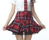 [Pure Ribbon] Plus Size Elastic Waist Checkered Skirt (B, XL)