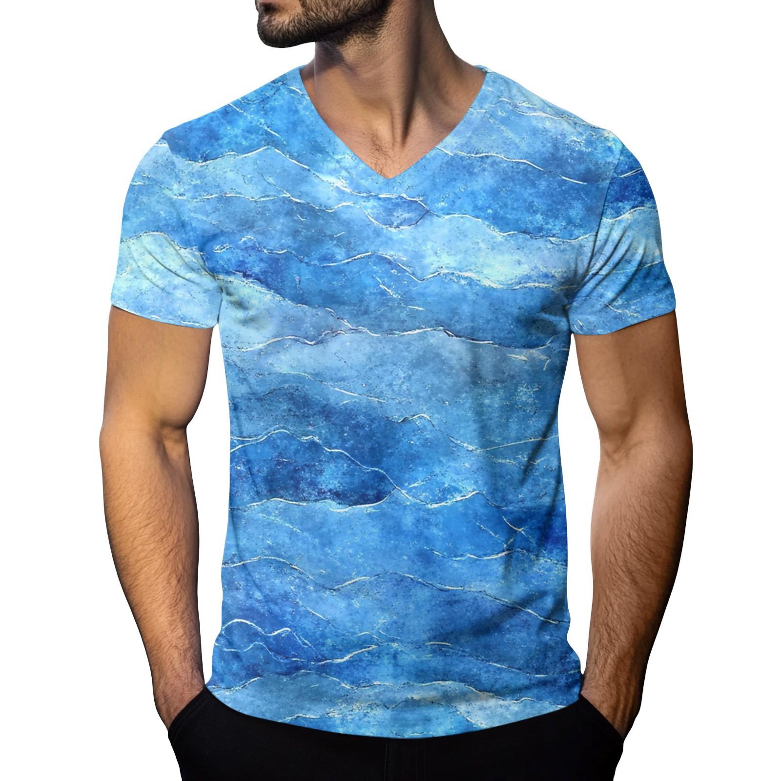 

Мужская модная футболка с коротким рукавом и V-образным вырезом XL белый