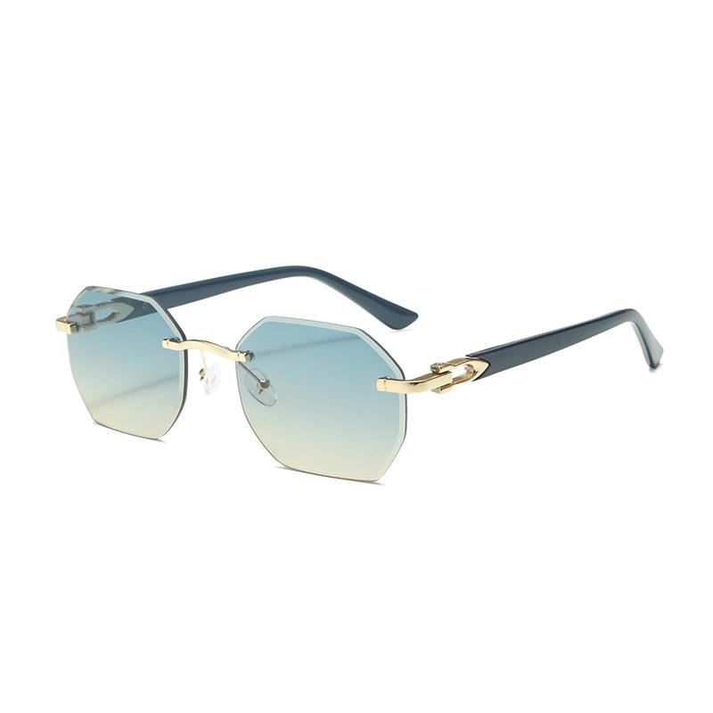 Fashionable Trendy Women Men Square Sunglasses Frameless Rectangular Sunglasses Gradient Sun Glassesfor Daily Life