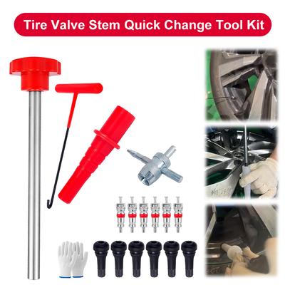 Quick Change Tire Valve Core Tool Kit Tire Valve Core Quick Replacement Tool Kit for Replacing Leaky Valves In Cars ATVs Trucks