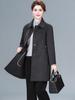 Women's Plus Size Mid-Length Wool Coat - Double-Sided, Fashionable Autumn/Winter Outerwear for Middle-Aged and Elderly