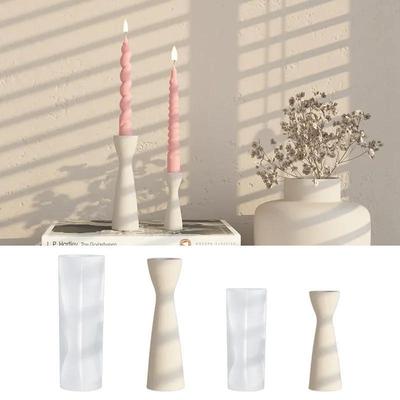 Candles Holders Silicone Candle Mold Diy Candles Plaster Base Ornament Candle Making Mould for Home Decoration Place Candles