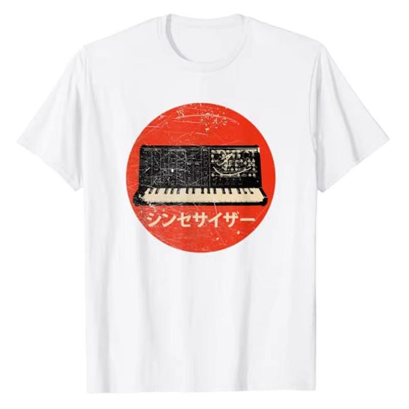 Analog Vintage Synthesizer TShirt  Acid Nerd Synth 80s JapaneseAnalog Retro Tee Tops Music Lover Outfit Gifts for Women S
