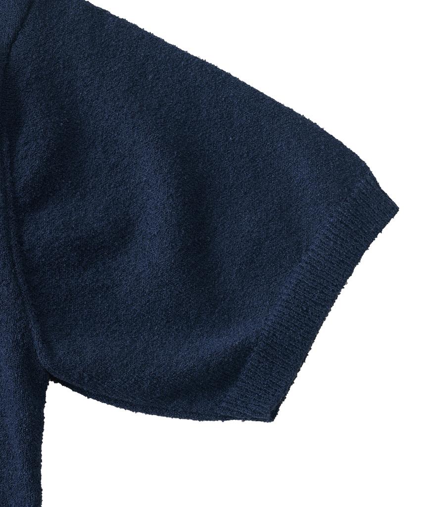 ANALOG MOOD Airy Cooling Round Short Sleeve Knit (Navy)