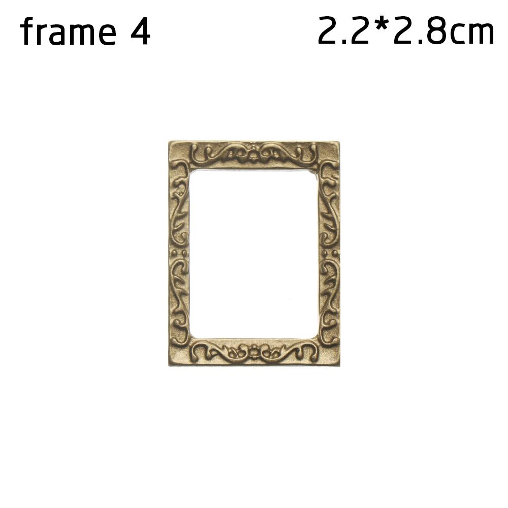

1:12 Scale Vintage Gloden Frames Miniature Oil Painting Dollhouse Ornament Mini Picture Retro Mirror Kids Toys Doll Accessories