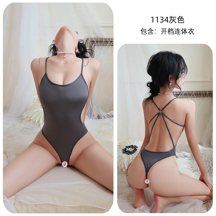 Sexy lingerie Sexy seduction onesie Open gear backless seduction tight pajamas women