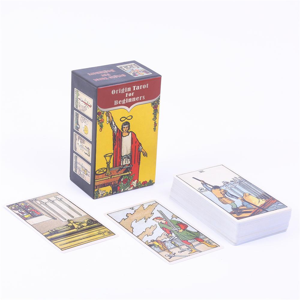12*7cm Original Tarot Deck In Sliding Rigid Gift Box 78 Pcs Tarot Cards with Guidebook and Drawstring Pouch for Beginners