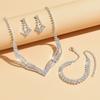 Set Earrings Zircon Bracelet Jewelry Bridal Full Diamond Rhinestone Clavicle Dinner Accessories Women'S Jewelry Necklace