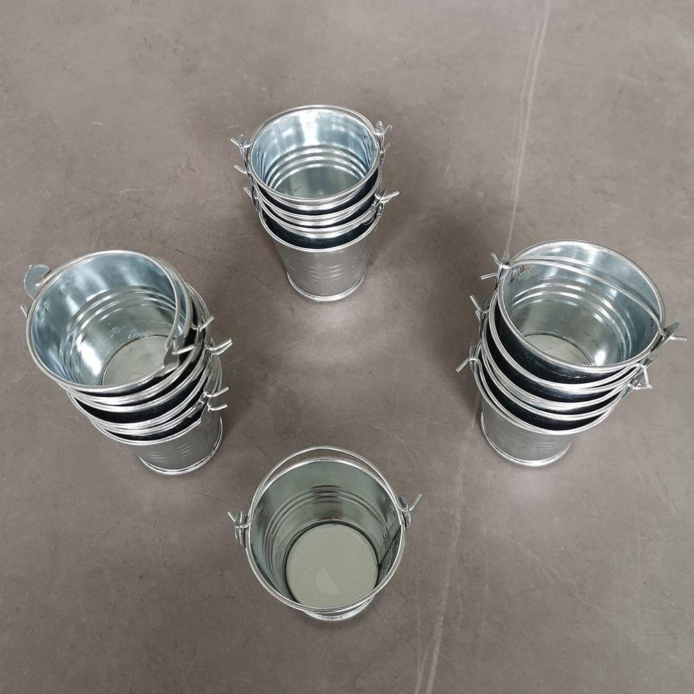 With Handle Bucket Shot Glass Portable Tiny Pail Cup Creative Metal Drinking Cup Bar