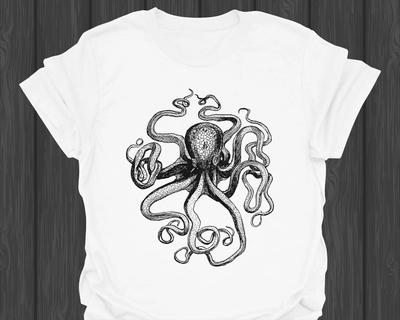 Vintage Kraken TShirt Retro Octopus Design Shirt Maritime Gift Idea for Nautic Fans Ocean Lovers Nautical Squid Graphic Tee