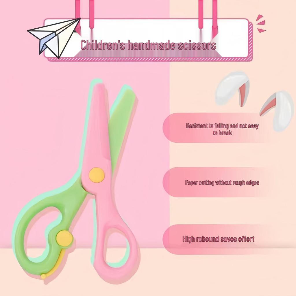 Child-Friendly Safety Scissors: Round-Headed, Spring-Loaded for Kids' Paper Crafts