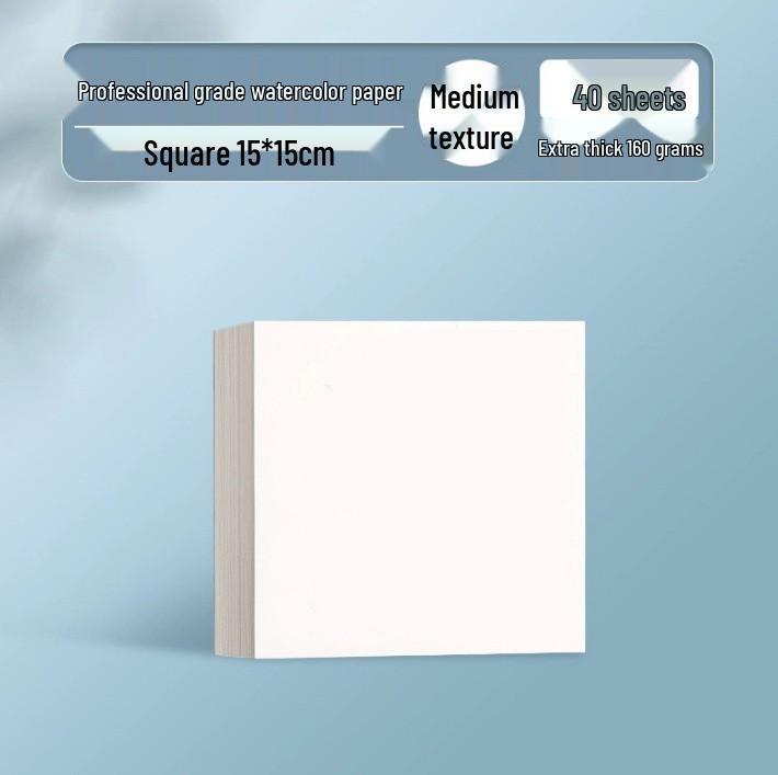 300g Watercolor Postcard Paper - Thick, Medium Rough Texture, Wood Pulp, Square, Blank Cardstock for Painting and Drawing