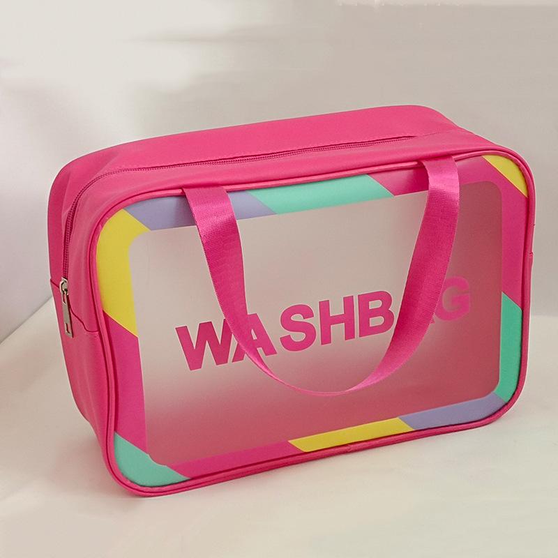 Large Capacity Waterproof PVC Travel Toiletry Bag - Transparent Cosmetic Storage Bag