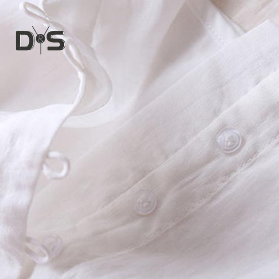 Frühlings- und Sommerkleid, Stickerei, neunte Ärmel, lockeres Midikleid, Rundhalsausschnitt, leichtes Kleid für Büro, Sommer, Strandparty