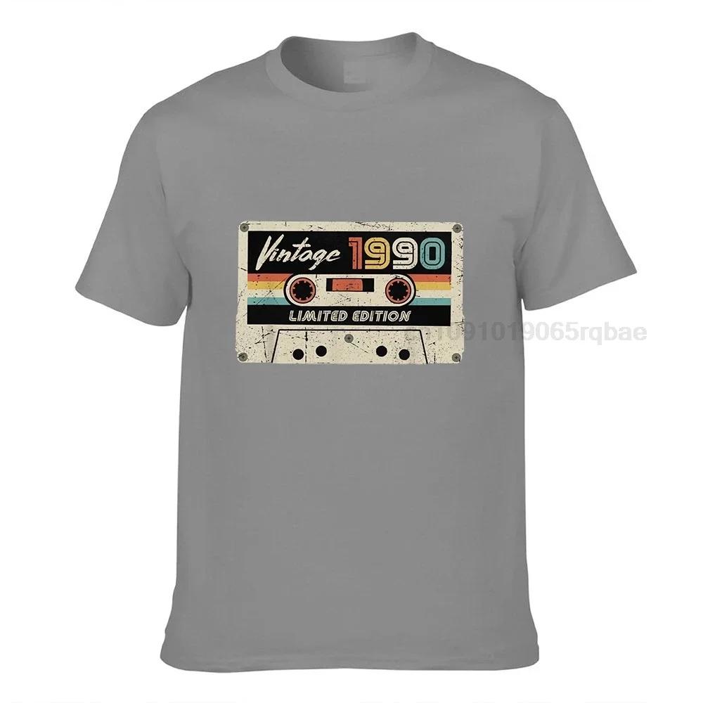 Classic Vintage Made In 1990 T Shirt Unisex 30th Birthday Gift Retro Cassette Tshirt Cotton Tee Shirt Anniversary Tops For Husband