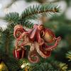 Polpo Ornamento di Natale Acrilico Animale Marino Profondo Ornamento per Albero di Natale 2D Piatto Decorazione Festiva Costiera per Amanti dell'Oceano