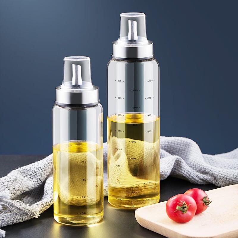 Glass Oil Bottle, Leak-Proof, Small Oil Container for Cooking Oil And Seasonings, Bottle for Oil Storage, Soy Sauce Bottle with Lid