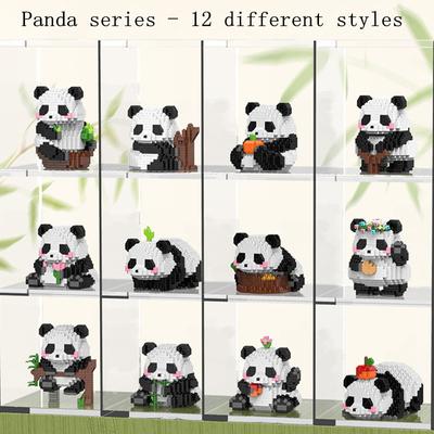 Kawaii Panda Serie Mikropartikel-Baustein Kreative süße Tiere DIY Zusammengebaute Ziegelsteine Spielzeug für Chillren Weihnachtsgeschenk