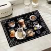 1pc Creative Pattern Printed Coffee Machine Mat Kitchen Counter Quick Water Absorption Utensil Drying Mat Desktop Drainage Mat