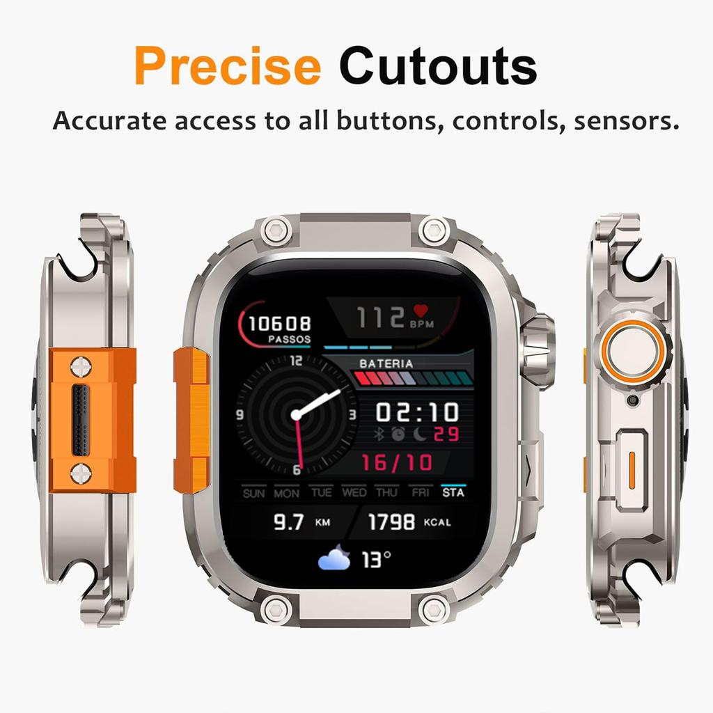 Metall+PC Hülle für Iwatch Serie 11/10 46mm Einfach zu installieren Abdeckung Bumper für Apple Watch 46mm Smartwatch Sturzsichere Schale Rahmen