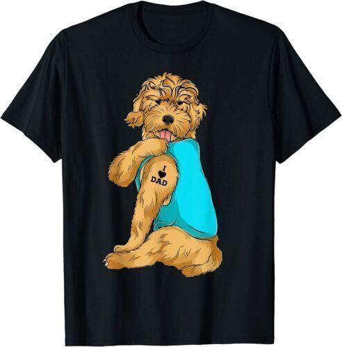 NEW LIMITED Golden Doodle I Love Dad Tattoo Dog Dad Gift Dad T-Shirt Unisex T-Shirt S