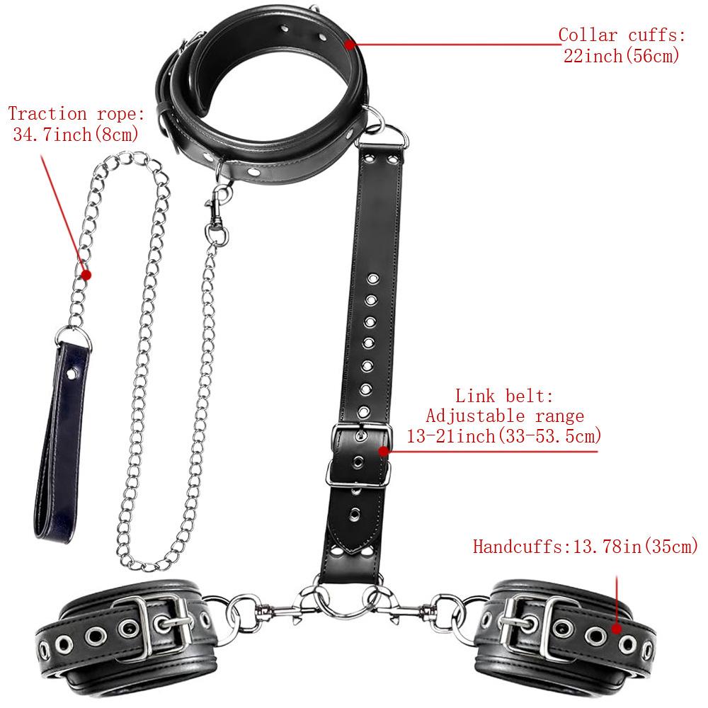 Bondage Sex Restraints Set For Couples Sex Toys Neck to Wrist Restraints with Collar Bondage Gear Accessories Adults SM Toy