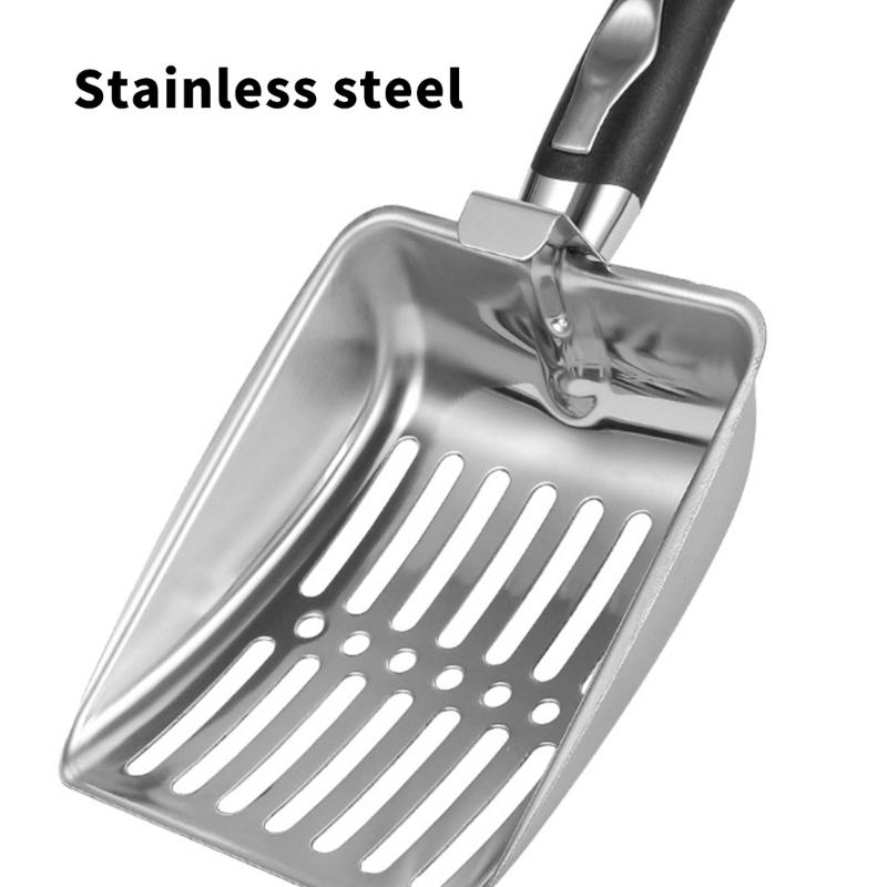Efficient Ergonomic Grip Cats Litter Scooper Stainless Steel Litter Scoops with Fine Sifting Hole for Litter Cleaning