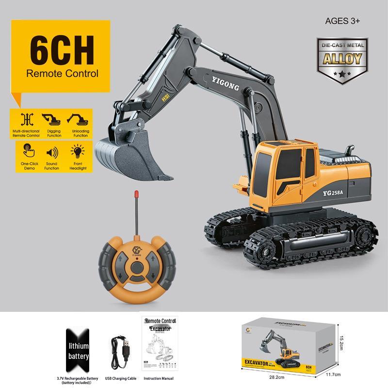 Kids' RC Excavator & Construction Vehicles: Dump Truck, Bulldozer, Loader