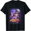 Funny Cat Flying A Pizza Astronaut Kitten Space T-Shirt
