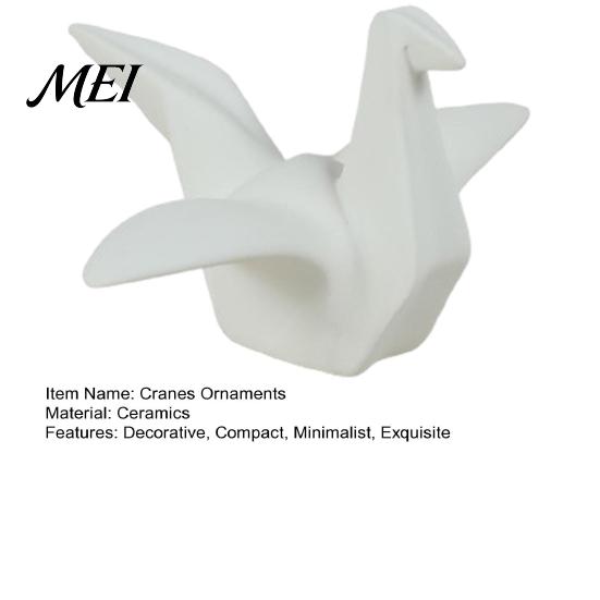 Modern Minimalist Sculpture Geometric Origami Cranes Figurine, Sculpture, Shelf Office Desk Ornament Accent, Nordic Creative for Bookshelf Paper