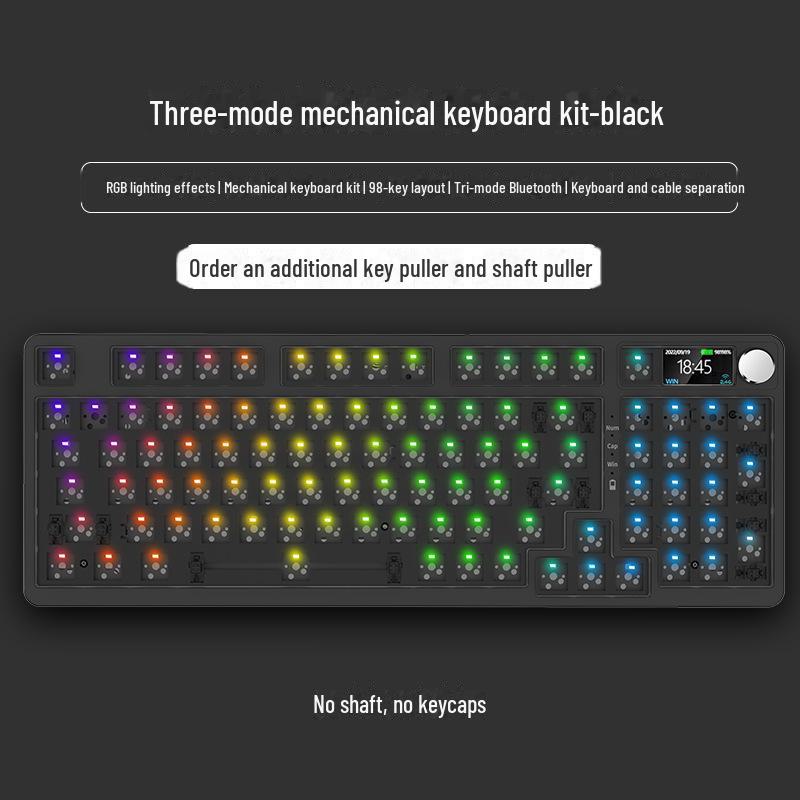 Kit de clavier mécanique sans fil Bluetooth à monter soi-même, RVB, trois modes, 84 à 108 touches