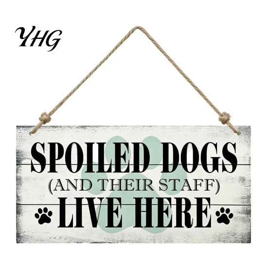 Hanging Wood Sign for Pets Pet House Wooden Door Sign, Rustic Farmhouse Dog Wall Plaque, Outdoor Plaque Vintage Home Decor, Housewarming Gift
