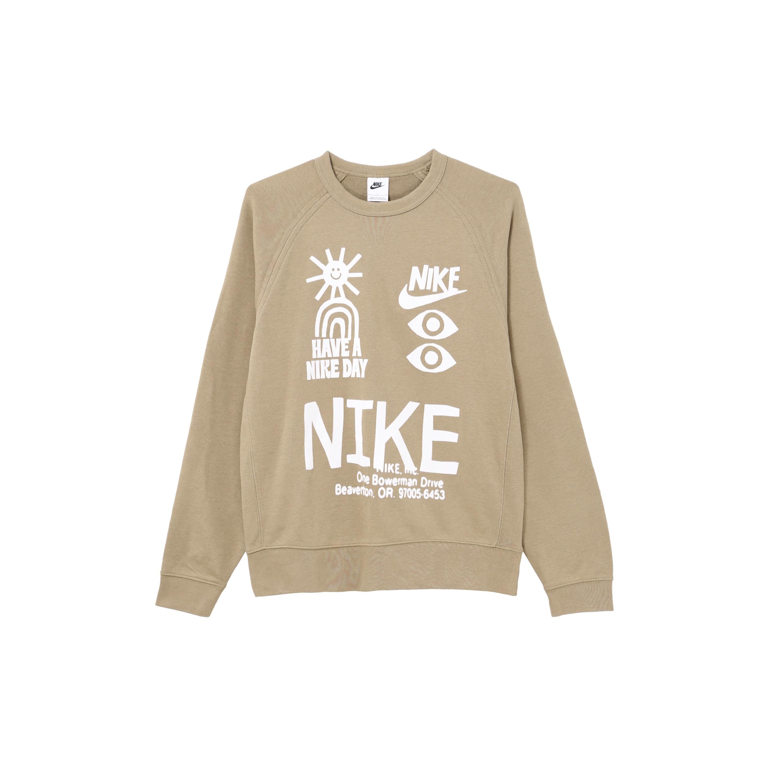 Nike NSW graphic printed crew neck sweatshirt Tan Men s DQ4170-247 XL