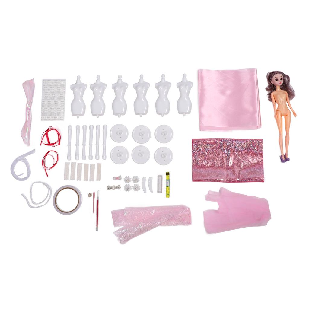 Puppenkleider-Bastelset mit 6 Puppenpuppen – Material für Mädchen