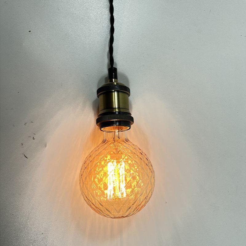 Retro E27 Screw Base Pendant Lamp Holder with Twisted Cord and Switch