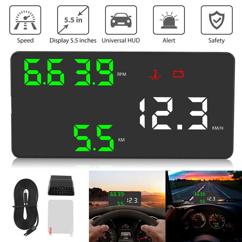 

Автомобиль HUD Head-up дисплей OBD цифровой спидометр Автомобильный компьютер Интеллектуальная регулировка яркости