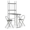 VidaXL Folding 3-piece Dining Set and MDF Steel Storage Shelf