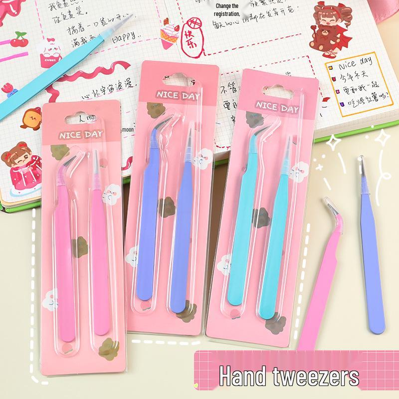 Handmade DIY Sticker Tweezers - Multifunctional Macaron Clips for Journaling