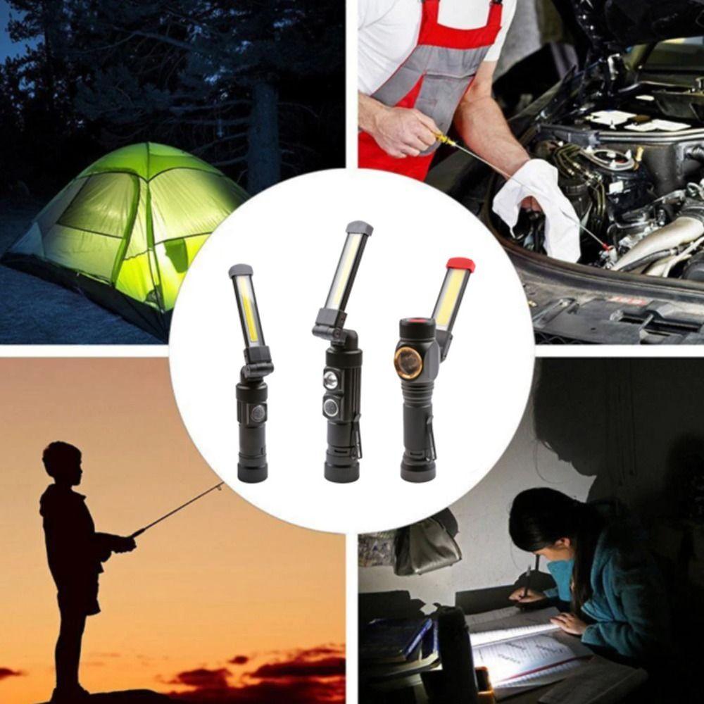 Portable Folding USB Charging COB Emergency Lamp USB Charging COB Technology Magnetic Tail Light 360° Magnetic Point