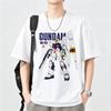Japanese Anime Mobile Suit RX-78-2 Gundam Summer Short Sleeve Cotton Print T-shirts Men Women Harajuku Y2k Streetwear Tee Tops