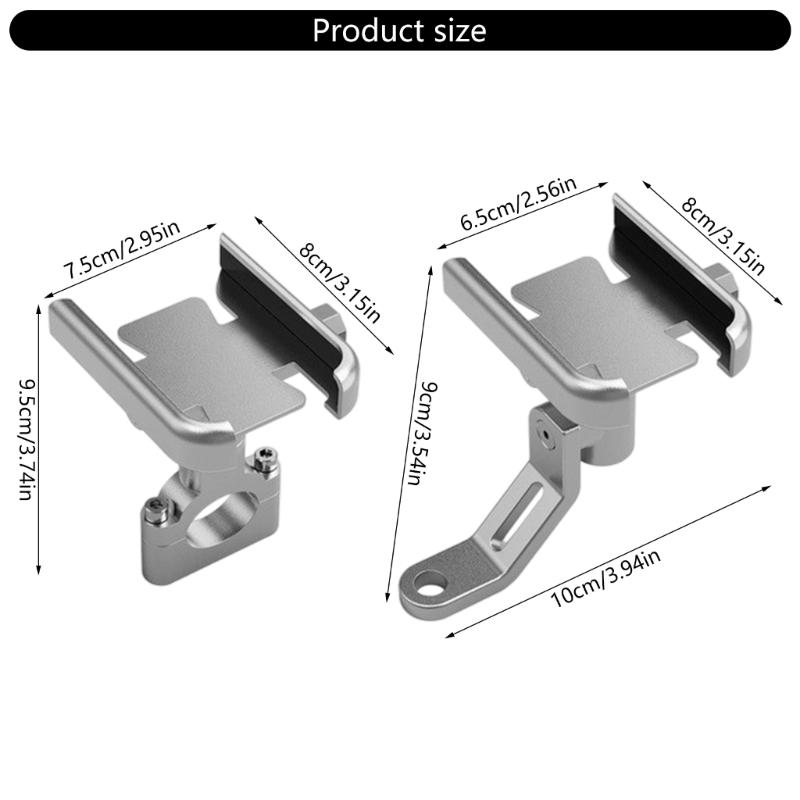 Aluminum Phone Holder With Secure Locking Mechanism 360 Adjustable Vibration Proof Designs Rack for Motorcycle Bike