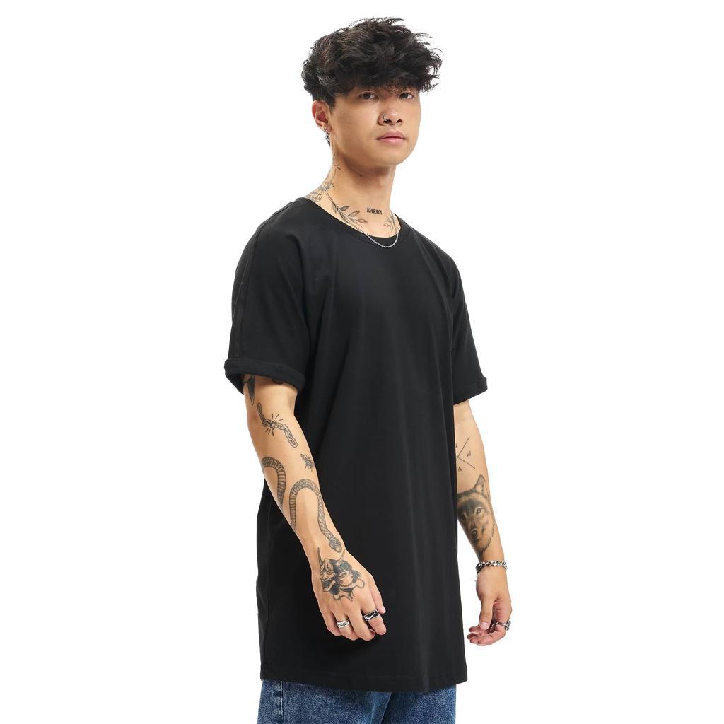 Urban Classics Mens Shaped Turn Up Long T-Shirt (Pack of 2)