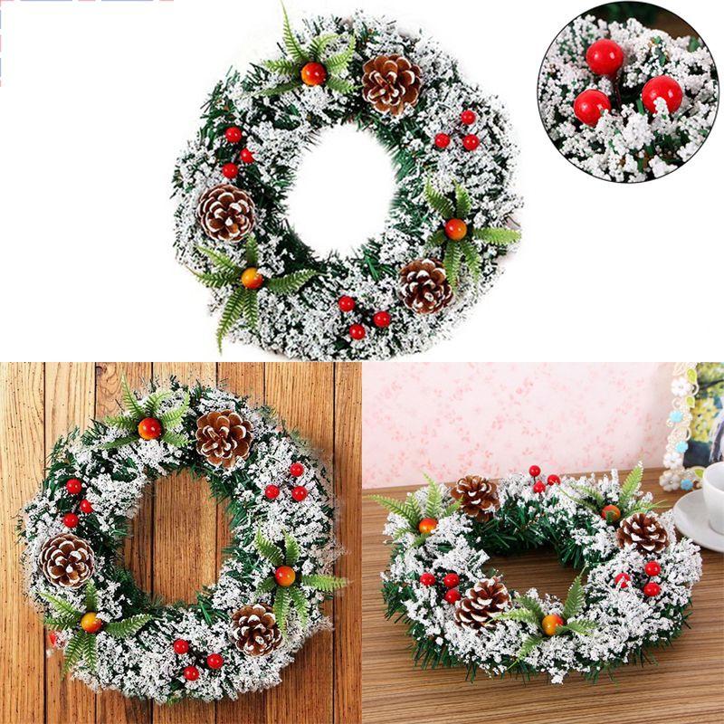 Wall Christmas Hanging Wreath Xmas Party Door Home Trees Garland Decor Ornament