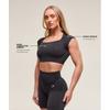 Gymshark Adapt X Whitney Animal Top Crop Fără Cusături Negru Gri Asfalt B3b2h Bc3c