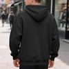 Men's Casual Loose Color Zippered Fleece Hooded Sweatshirt Sports Jacket