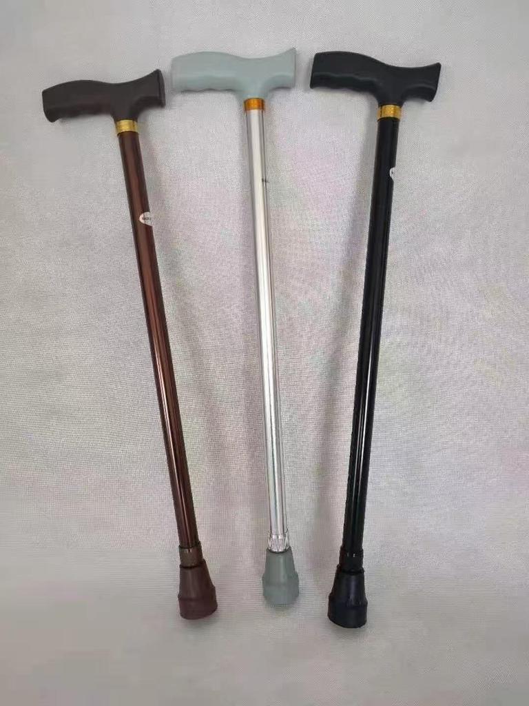 Adjustable Height Lightweight Aluminum Quad Cane with Non-Slip Base for Elderly