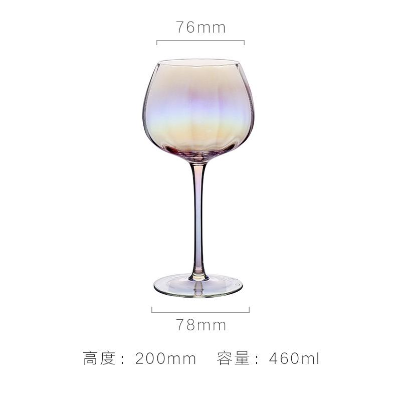 2Pcs Colorful Red Wine Glass Set Goblet Champagne Glass Cocktail Glass Ice Cream Cup Water Cup Gift